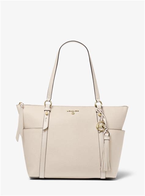 michael michael kors sullivan large saffiano leather top-zip tote bag|michael kors saffiano leather tote.